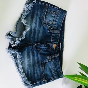 Cheeky blue jean shorts